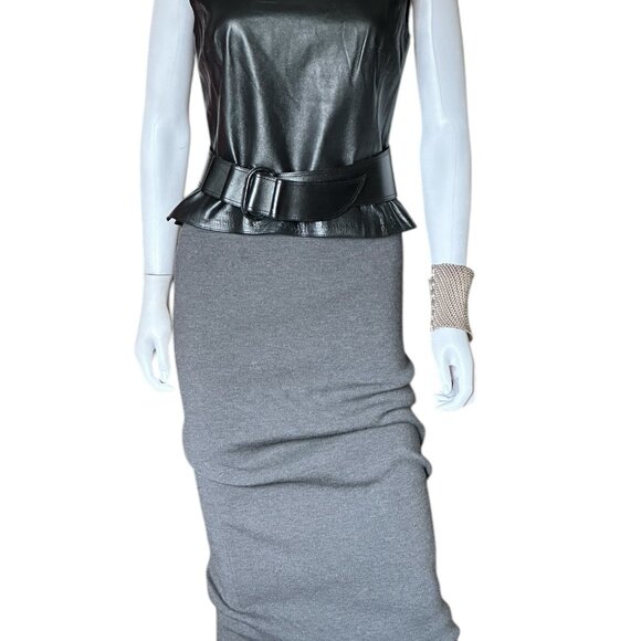 Flawless Claude Montana  Black Leather Notched Belt - Picture 5 of 8